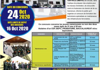 IMEFAC : Avis De Concours – Formation Aux Métiers Ferroviaires